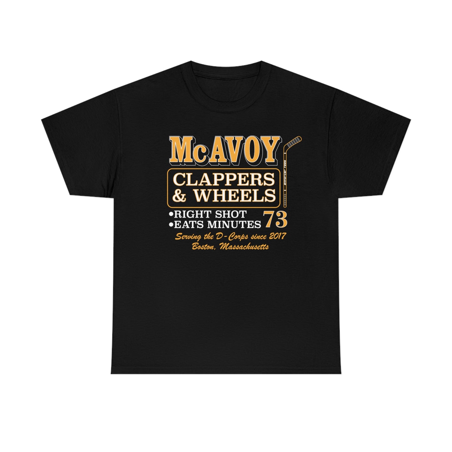 McAvoy Clappers and Wheels T-Shirt McAvoy Plumbing Bruins Stanley Cup
